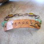 OOAK Copper Bracelet - Peac..